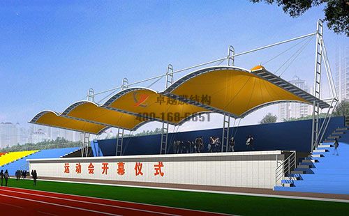   蘭州膜結構舞臺【蘭州大學附屬學校舞臺】設計施工案例